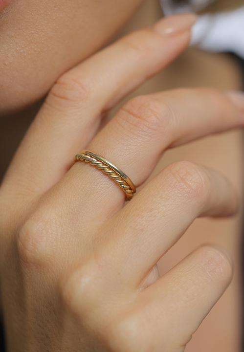 Immagine prodotto Elli Anello Basic Twisted Set di 2 anelli in argento 925 (56, 925 Argento)
