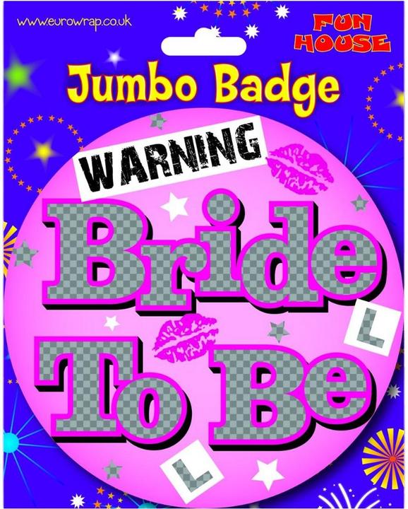 Eurowrap Giant PartyButton Bride To Be
