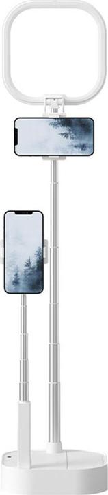 Usams Podwójny uchwyt na telefon z lampą LED biały/white ZB24001 (US-ZB240) (1900 lm)