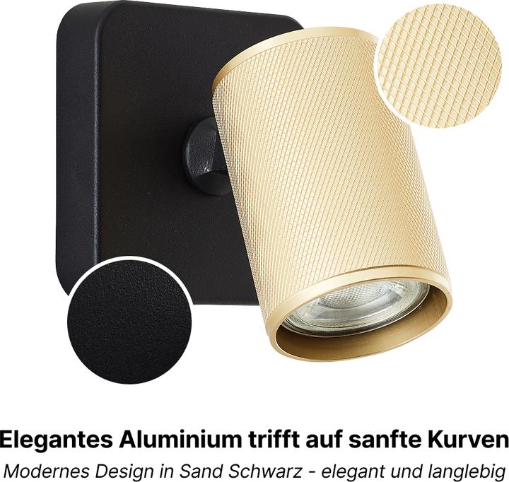 Produktbild Brilliant Marty LED Wandspot sand schwarz/matt gold (345 lm, GU10)