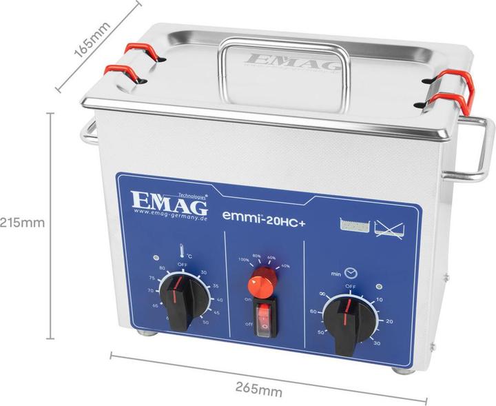 Produktbild Emag Emmi-20HC Plus Ultraschallreiniger Universal 120 W 2.6 l mit Heizung (40 kHz, 2600 ml)