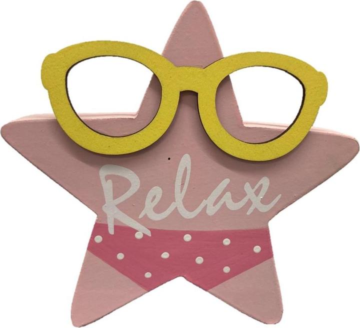 Produktbild GuGus Deko Aufsteller Sommerstern aus Holz mit Schriftzug Relax Grösse 2x12x11.5cm (2 x 12 x 11.5 cm)