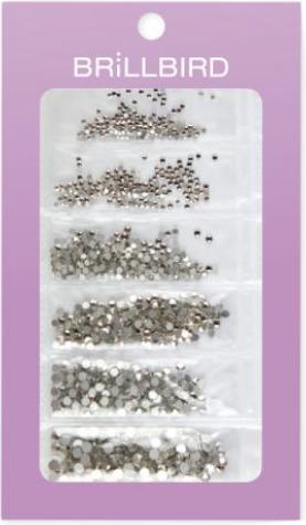 BrillBird Rhinestone Mix in 6 grosse - Crystal