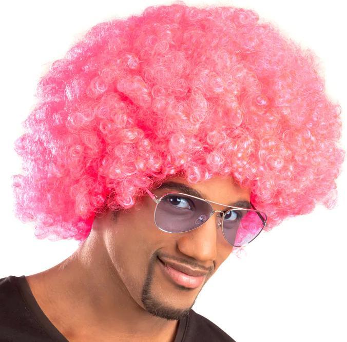 Produktbild Fasnacht Perücke Afro rosa