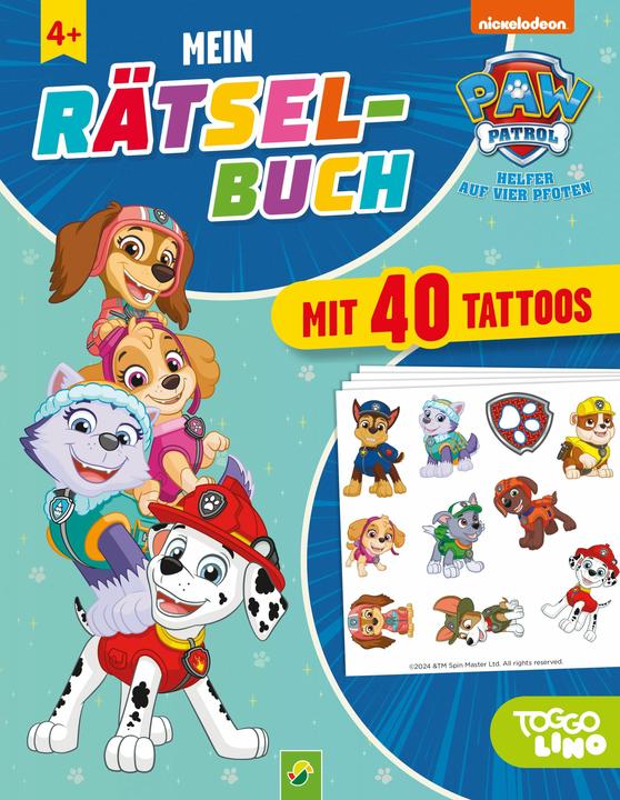 Image du produit PAW Patrol Rätselbuch mit 40 Tattoos (Allemand, Éditions Schwager & Steinlein, 2024)