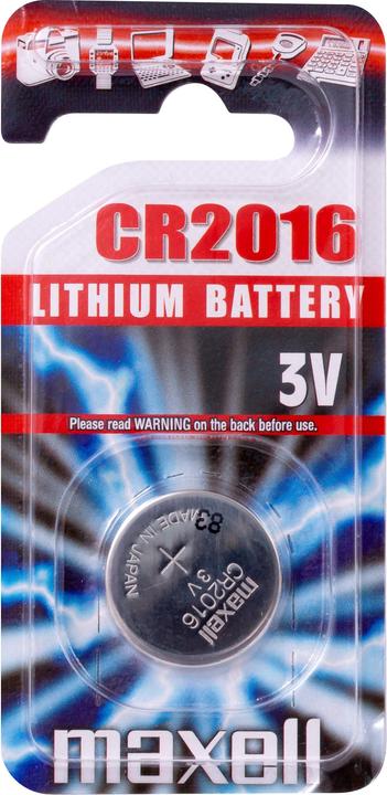 Maxell Knopfzelle CR2016 1 Stück (1 Stk., CR2016, 90 mAh)
