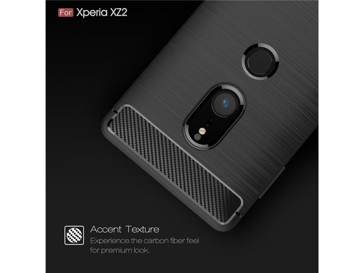 Actual product image Screenguard Sony Xperia XZ2 Cover Carbon Brushed Soft TPU (Sony Xperia XZ2)