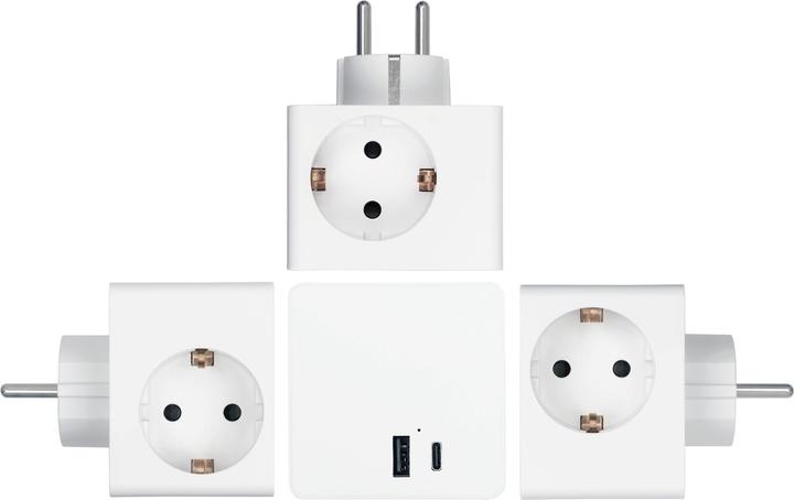 Actual product image Good Connections Kabelmeister socket cube 3x Schuko socket, USB-C (20W, PD3.0), USB-A, white (3 x, CEE 7/3)