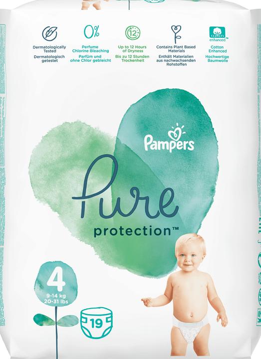 Actual product image Pampers pure protection (Size 4, Pack, 19 Piece)