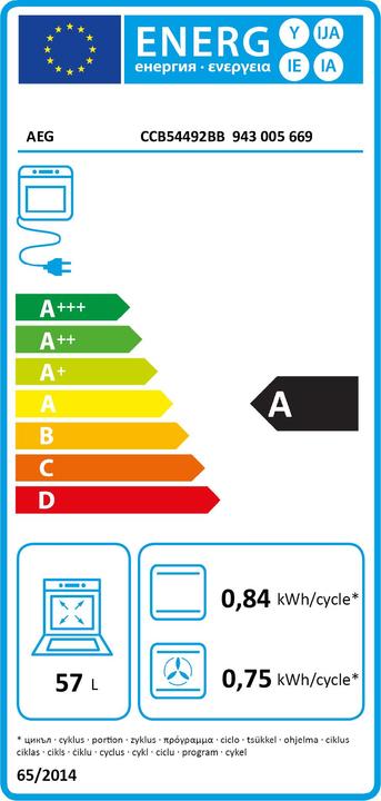 Label énergétique AEG CCB54492BB 943005669