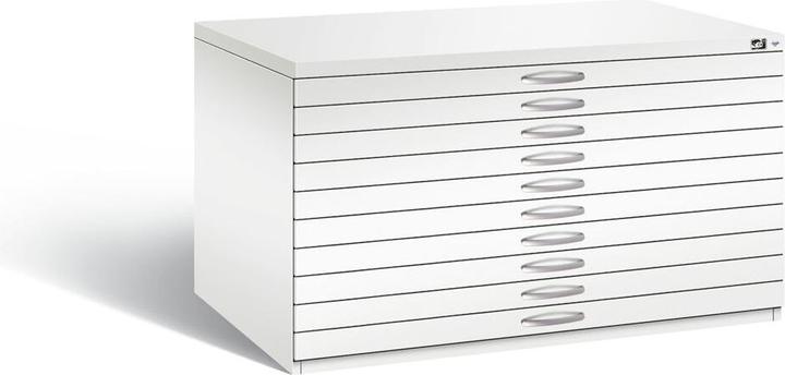 Actual product image C+P Drawing cabinet, A0, 10 drawers, height 760 mm, traffic white.