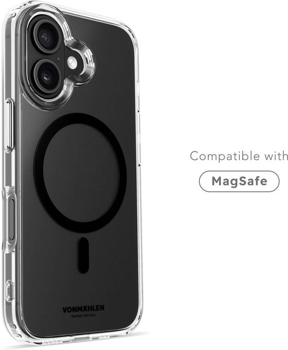 Immagine prodotto Vonmählen Cover posteriore trasparente iPhone 16 Nero (Apple iPhone 16)