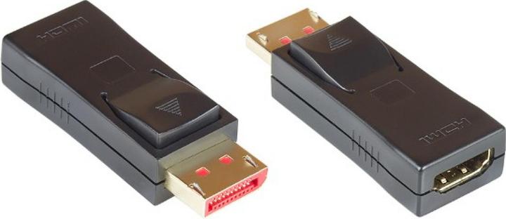Good Connections Adapter Displayport 1.4 Stecker an HDMI 2.0 Buchse, 4K / UHD @60Hz, vergoldete Kontakte, schwarz, ® (HDMI, 5.70 cm)