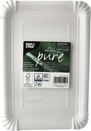 Produktbild Papstar Papp-Teller "pure" eckig, 165 x 230 mm, weiá, 25er (25 x)