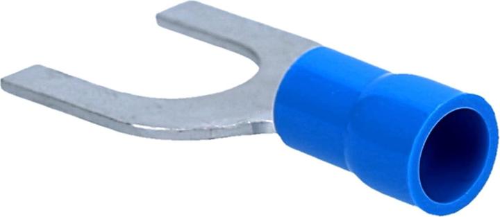 Produktbild Kalitec 10 Stück GKSBU5 Kabelschuhe Gabelkabelschuhe 1,5-2,5mm² I blau teilisoliert I PVC Kragen U5