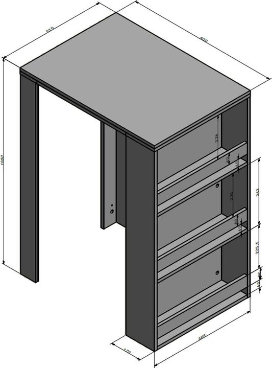 Produktbild Vicco Bartisch (80 x 57 x 106 cm)