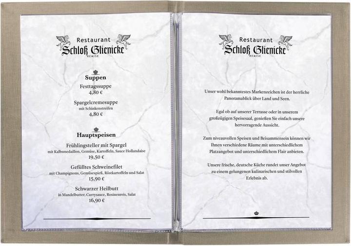 Produktbild Sigel Speisekarten-Mappen mit Gummi-Bindung 10er-Set, inkl. Aufbewahrungsbox gratis, Blindprägung: MENU, m