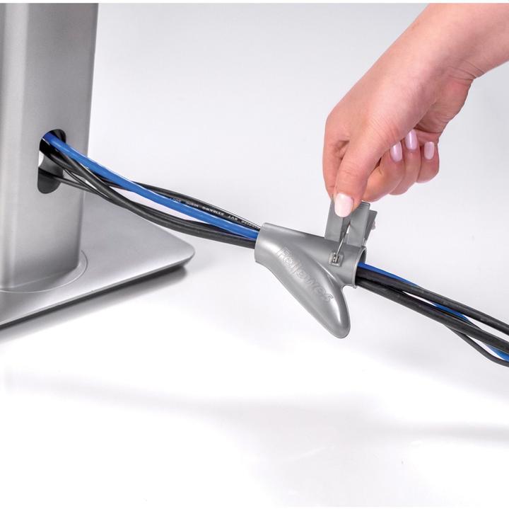 Actual product image Fellowes Cable bundler Cable Zip, silver, length: 2.0 m Cable routing and protection system, diameter: 20 mm (Cable hole, 20 cm)