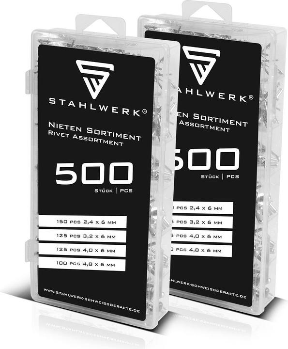 Actual product image Stahlwerk Rivet range 1000-piece blind rivet set made of aluminium Rivet set
