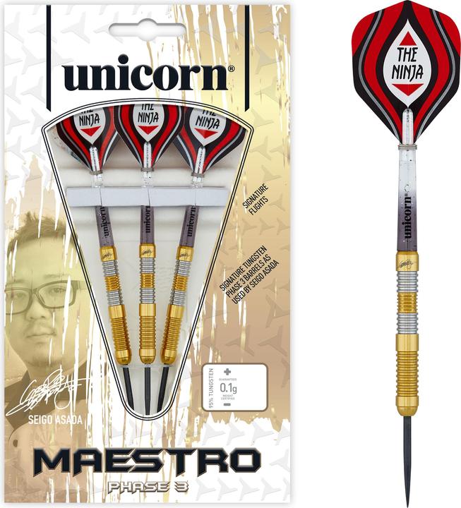 Actual product image Unicorn Seigo Asada Phase 3 Gold Steel Darts (22 g)