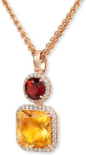 Image du produit Breuning PENDENTIF - E.GRANAT/E.CITRINE/BRILL. 0,318 Ct H/si (Or 750/18 K)