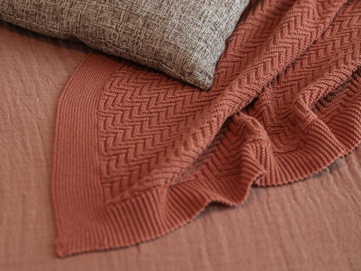 Produktbild Esmée Decke aus Baumwolle 170 x 130 cm, Orange (170 x 130 cm)
