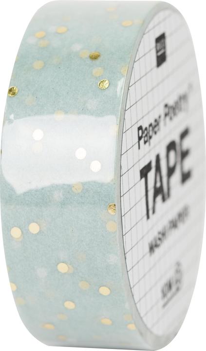 Rico Design Washi Tape points 1,5 cm x 10 m, or/menthe