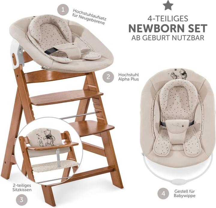 Produktbild Hauck Alpha Plus Walnut 4-tlg. Newborn Set - Disney (Hochstuhl)
