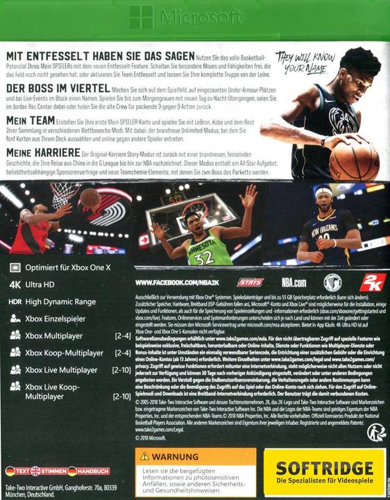 Produktbild 2K Games NBA 2K19 (Xbox Series X, Xbox One X, DE)