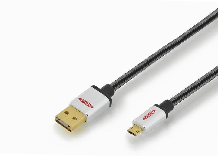 ednet USB 2.0 connection cable type A - Micro B St/St 1.8 m High Speed reversible plug (1.80 m, USB 2.0)