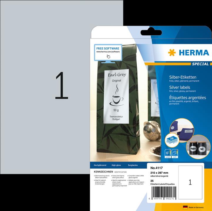 Produktbild HERMA Wetterfeste farbige Etiketten A4
