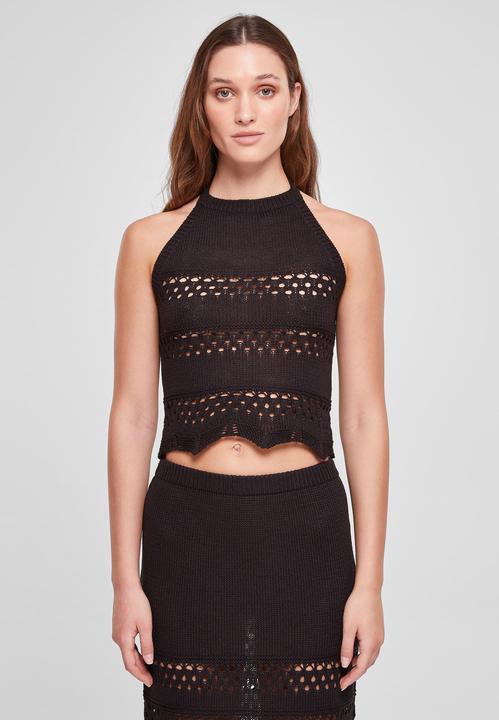 Immagine prodotto Urban Classics Top corto da donna in maglia all'uncinetto con collo alto (M)