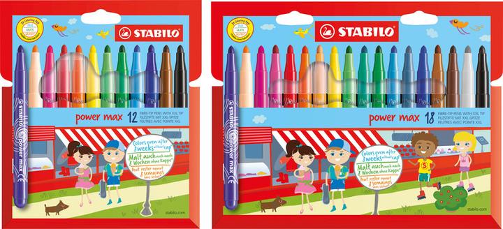 Image du produit STABILO Stylos à pointe de fibre Power Max (Multicolore, 18 x)
