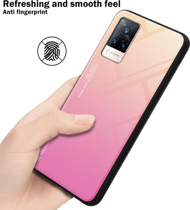 Productafbeelding Cadorabo TPU 2 Kleuren Glazen Hoesje (Vivo V21)