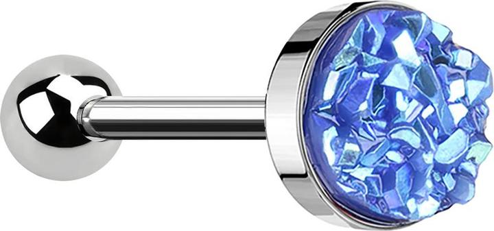 Immagine prodotto Star Piercing Micro Barbell silber mit Druse Stein dunkelblau (senza ottone, Acciaio chirurgico 316L)
