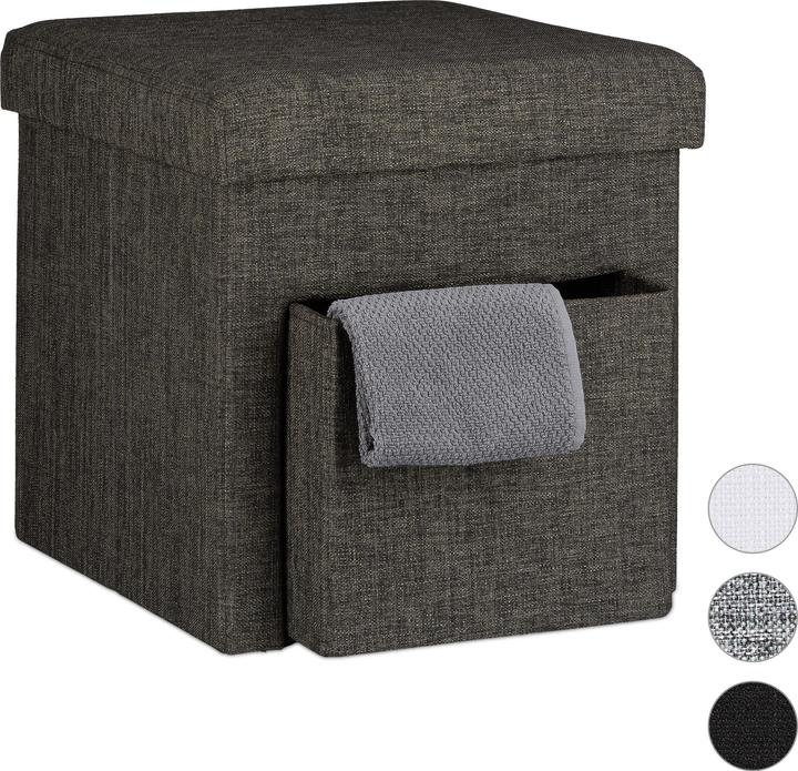 Actual product image Relaxdays Folding Storage Ottoman