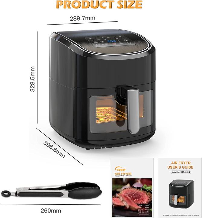 Actual product image Euary Hot air fryer