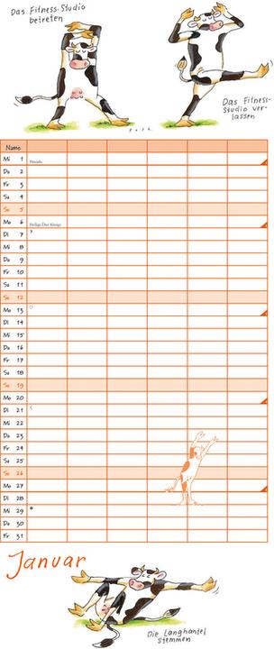 Produktbild Yoga für Kühe Familienplaner 2025 – Wandkalender – Familien-Kalender mit 6 Spalten – Format 22 x (22 x 49 cm, Deutsch)
