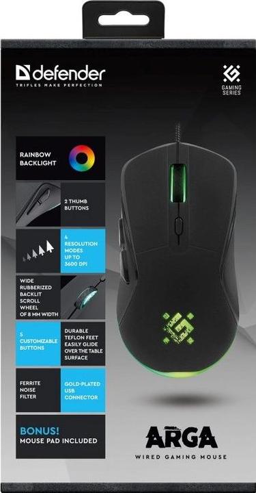 Actual product image Defender MYSZ GM-049 ARGA OPTIC 3200dpi 6P (Cable)