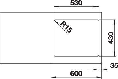 Actual product image Blanco Zerox 500-IF DarkSteel (Top-mounted sink, 54 cm, 44 cm)