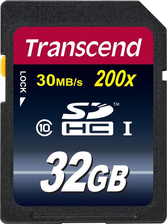 Actual product image Transcend SDHC 200x (32 GB, SDHC, U1, UHS-I)