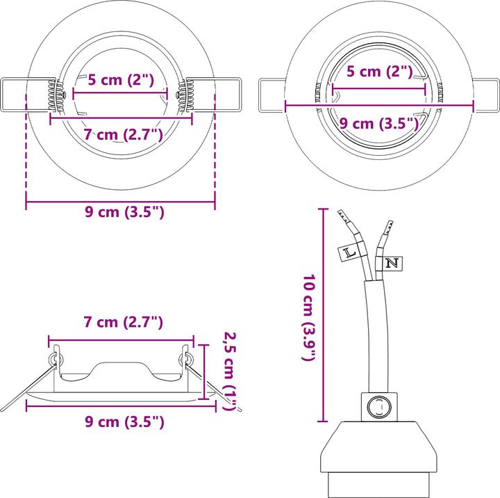 Immagine prodotto VidaXL Lampen Set von 12 Gold Metall, Kunststoff 9 cm Leichtes Gewicht (GU10)
