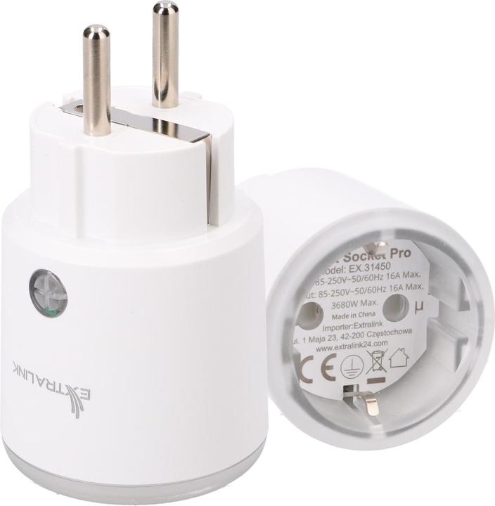 Extralink Smartlife Smart Socket SC Pro | Smart Plug | Zigbee, Homekit, Tuya, 3680W
