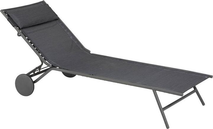 Actual product image Lafuma Miami II sun lounger steel/Batyline® Duo Obsidian (198 cm)