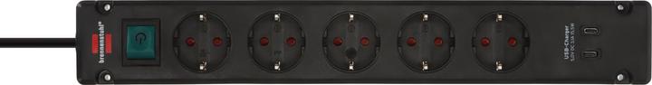 Actual product image Brennenstuhl 1150660415 Multiple socket outlet with switch Black earthing contact 1 S (5 x, CEE 7/3, 3 m)