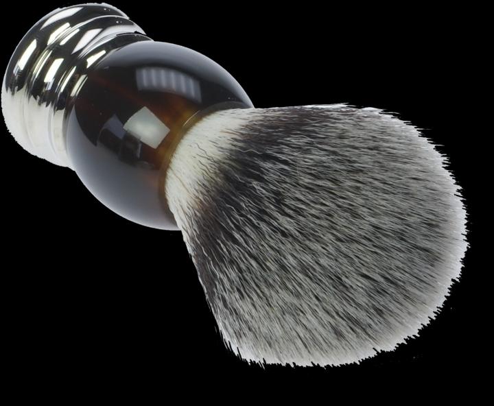 Actual product image Shaving brush, synthetic hair, Havana handle with metal base ring Ø 21.5 mm (Shaving brush)