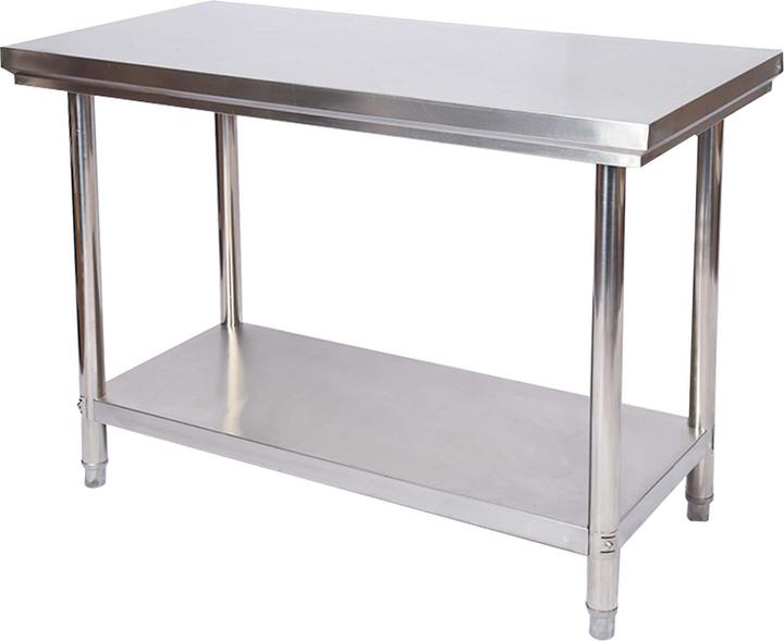 Immagine prodotto Wiltec Tavolo da lavoro in acciaio inox Tavolo in acciaio inox con ripiano per catering 100x60x85cm