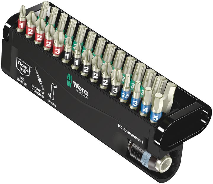 Wera Bit-Check 30 Stainless 1 (6.3 mm, 5/16", 3/4", 3/8", 1/4", 1/2")