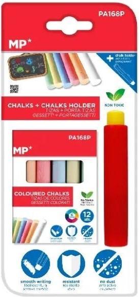 Teka Farbige Kreide mit Griff, 12 Farben (Multicolore)