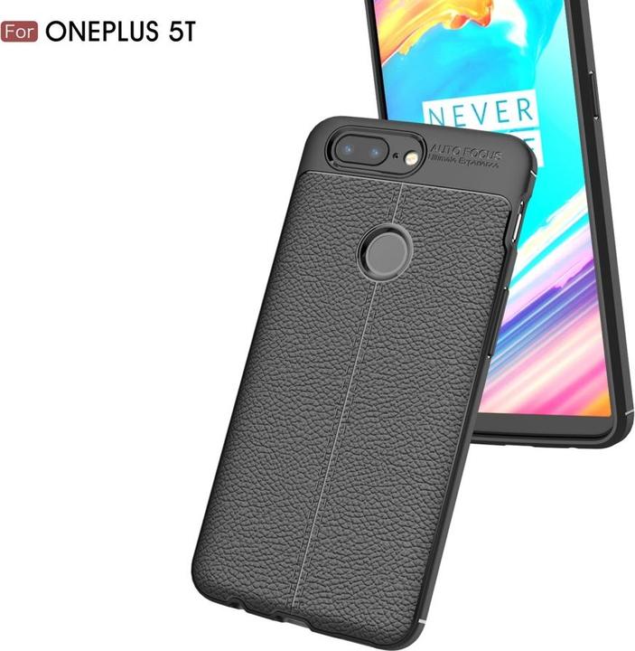 Actual product image Screenguard OnePlus 5T Case Leather Design TPU Cover (OnePlus 5T)